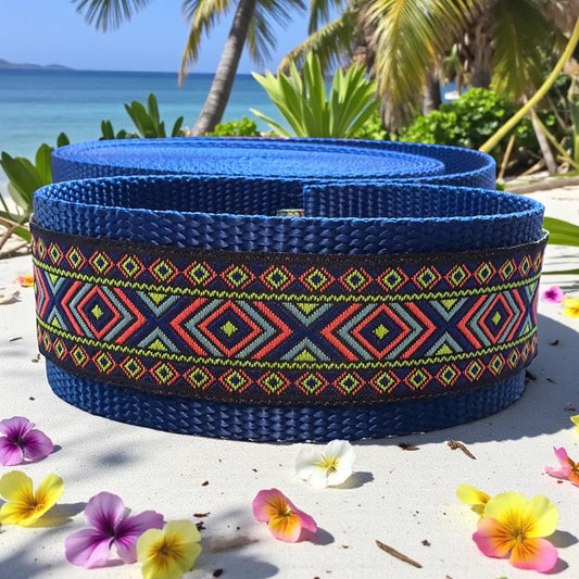 Aztec Diamond Dog Collar/ 1.5 inch width - Dog Collars - Winni&Me Woofwear
