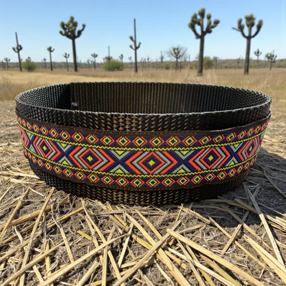 Aztec Diamond Dog Collar/ 1.5 inch width - Dog Collars - Winni&Me Woofwear