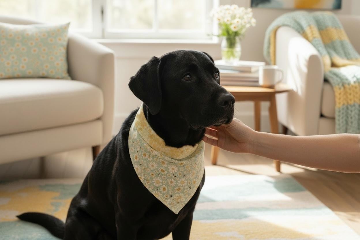Personalized Dog Bandana Spring Flowers/Honey Bee Comb - Winni&Me Woofwear
