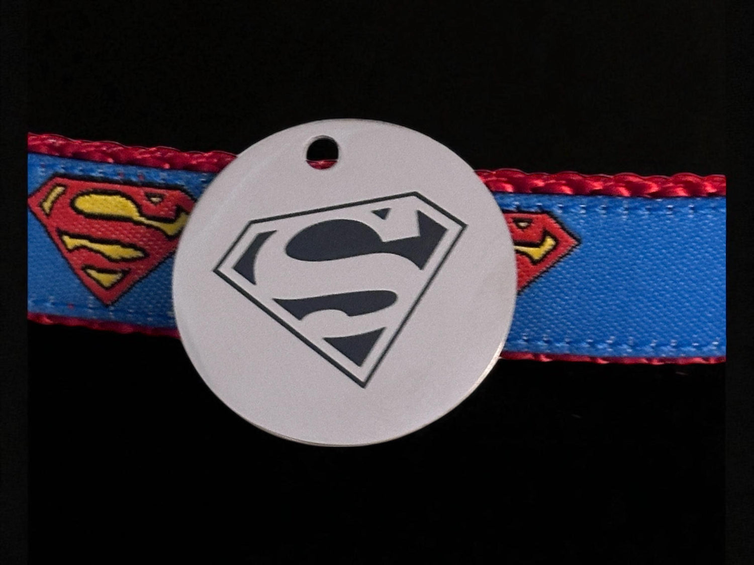 Super Dog Collar: Krypto Style, Handmade Nylon Ribbon Collar - Winni&Me Woofwear
