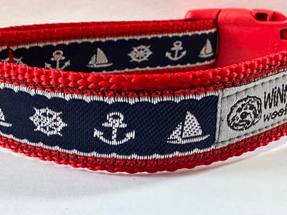Let's Go Sailing Dog Collar