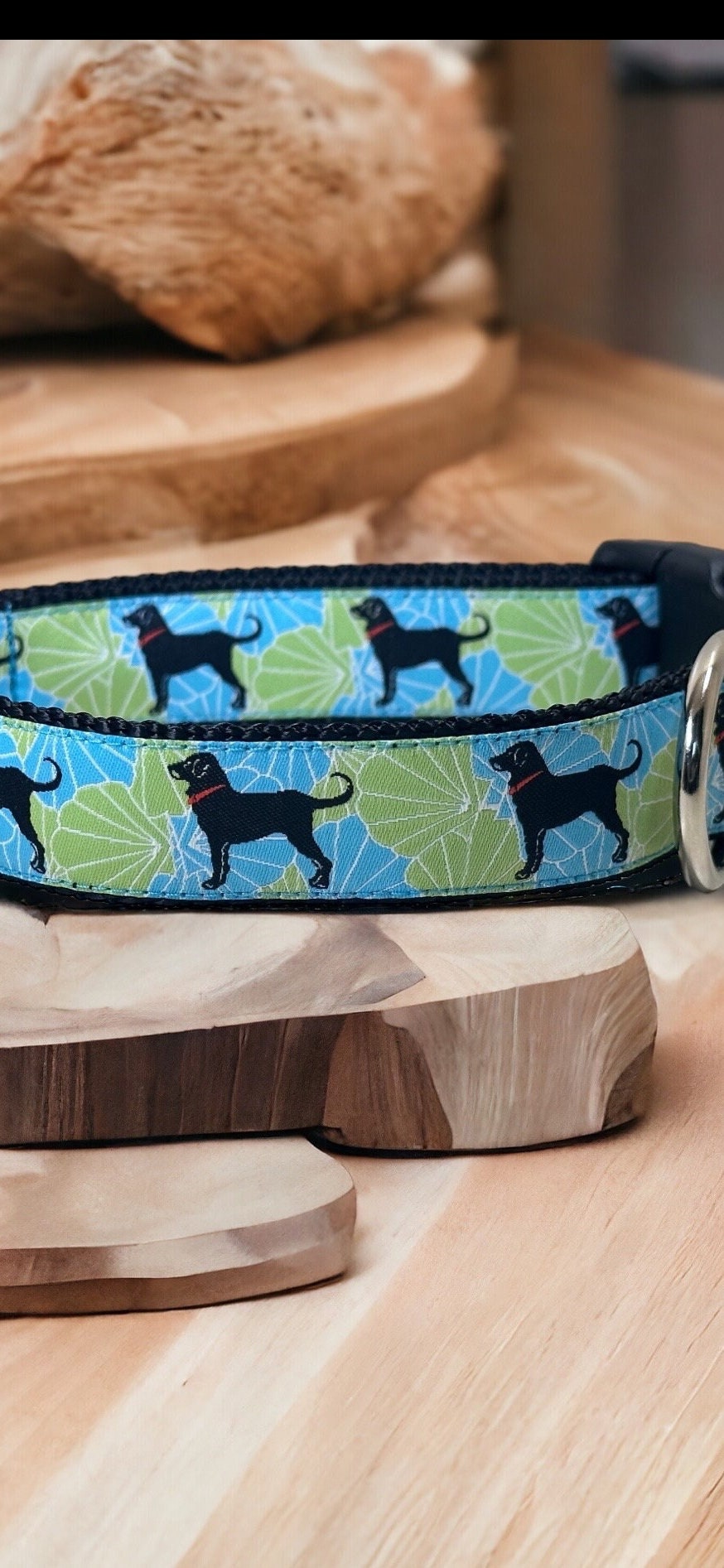 Handmade Dog Collar: Hawaiian Floral Print, Heavyweight Nylon