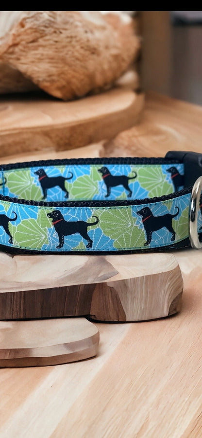 Handmade Dog Collar: Hawaiian Floral Print, Heavyweight Nylon