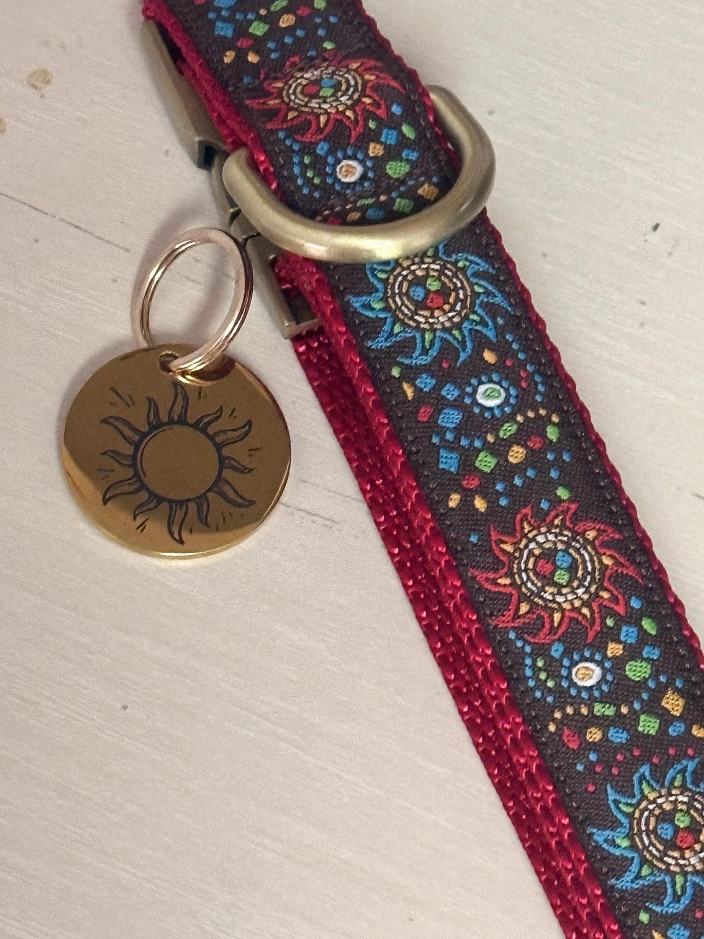 Southwestern Dog Collar – Optional Personalized Engraved Metal Buckle - Winni&Me Woofwear