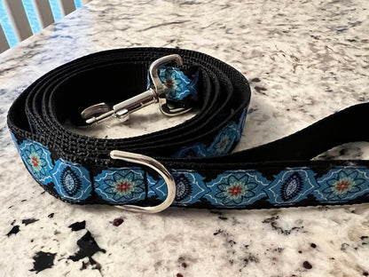 Blue dog collar and Optional 6ft leash