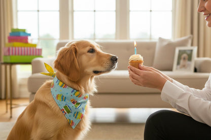 Happy Birthday Personalized Bandana w/Optional Personalization - Winni&Me Woofwear