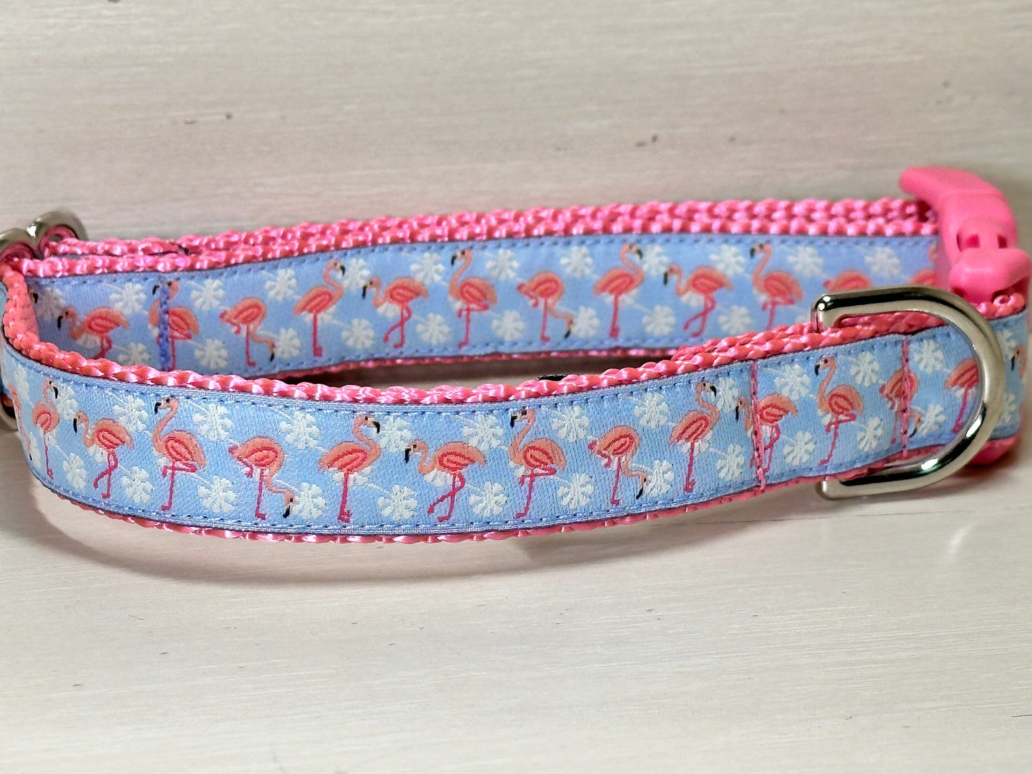 Pink Flamingos Dog Collar