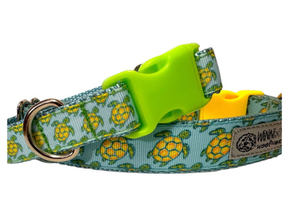 Sea Turtle Dog Collar: Handmade Ribbon Collar
