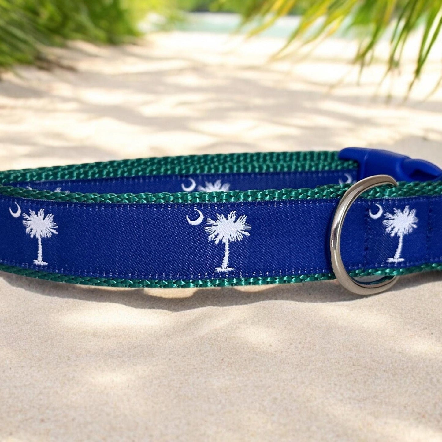 South Carolina Palmetto Dog Collar - Adjustable SC State Pride Design