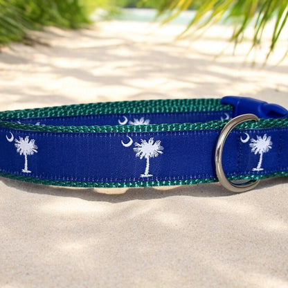 South Carolina Palmetto Dog Collar - Adjustable SC State Pride Design