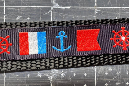Nautical Dog Collar: Anchors Away, Sailing Boating Theme - Winni&Me Woofwear