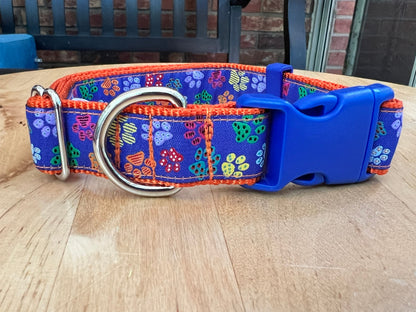 Puppy Paw Blue dog collar