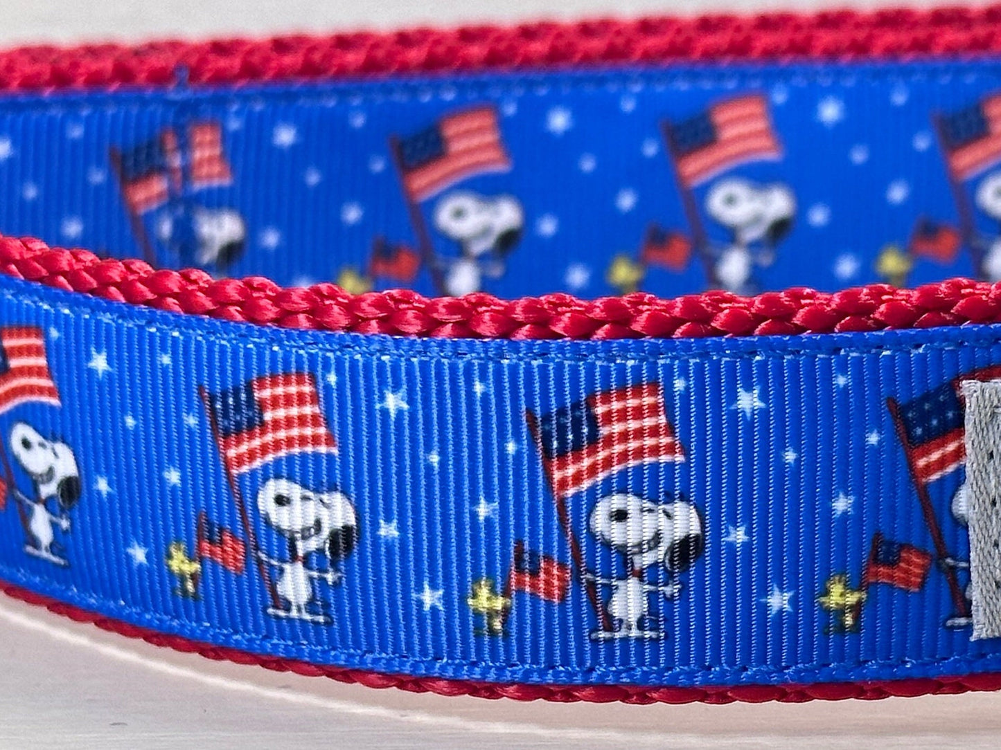 Snoopy Celebrates 4th of July Dog Collar