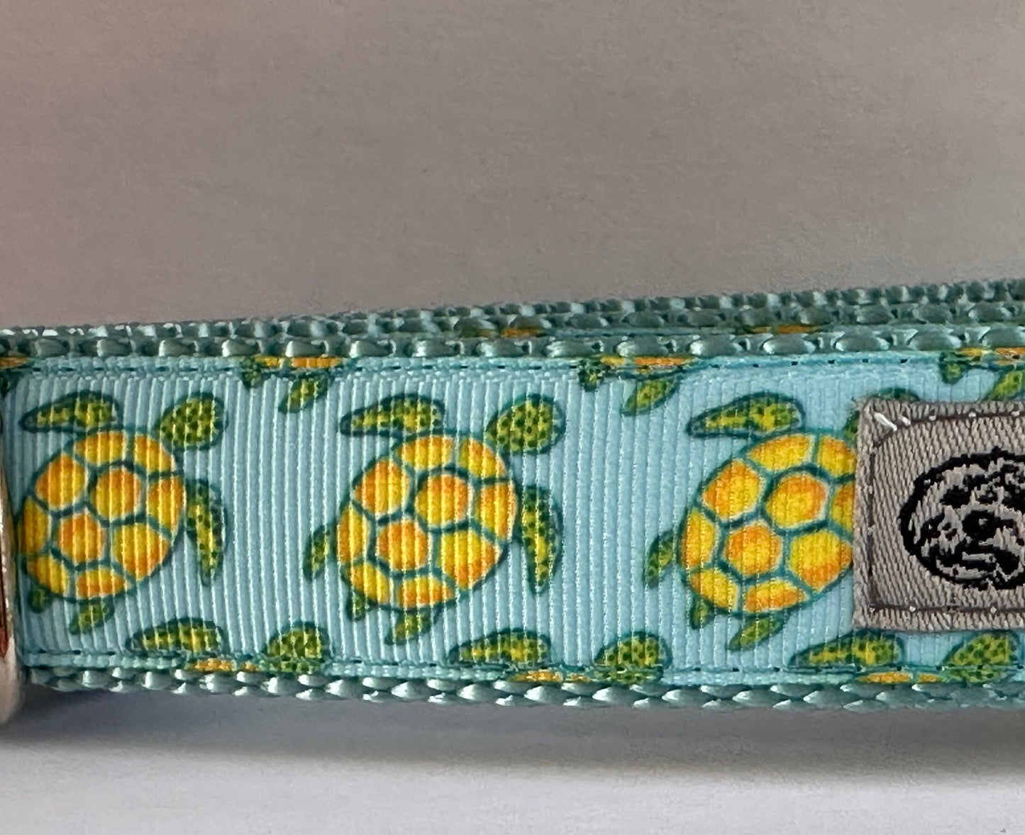 Sea Turtle Dog Collar: Handmade Ribbon Collar