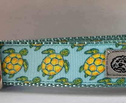 Sea Turtle Dog Collar: Handmade Ribbon Collar