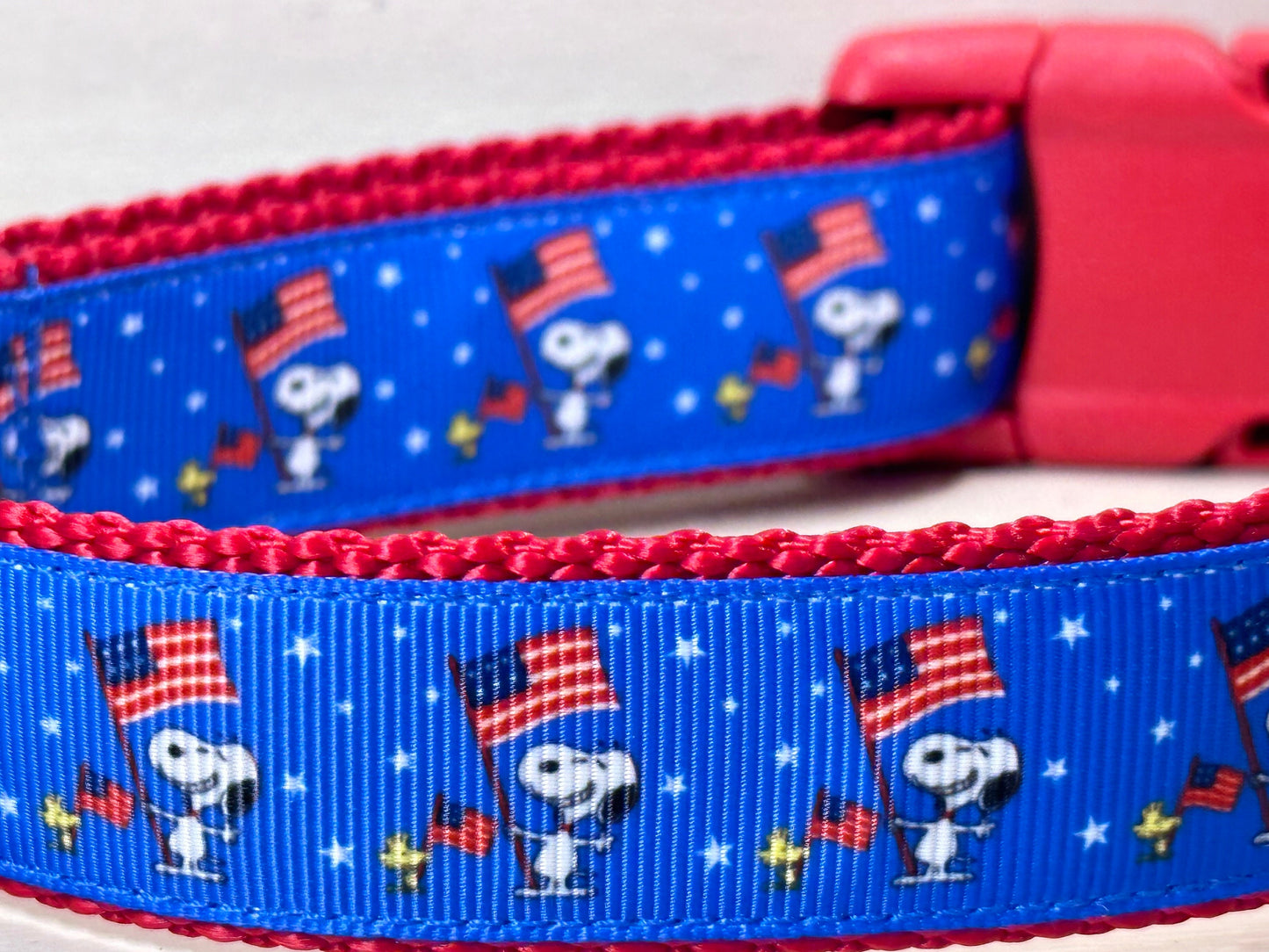 Snoopy Celebrates 4th of July Dog Collar