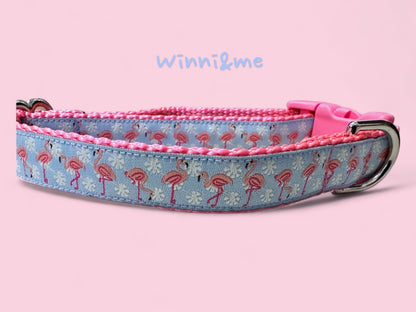 Pink Flamingos Dog Collar