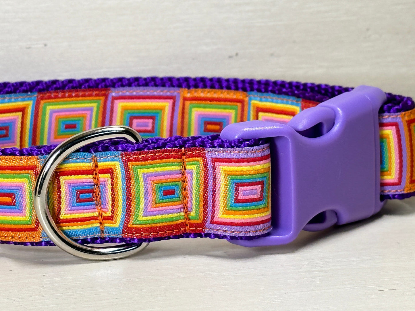Retro Squares Dog Collar