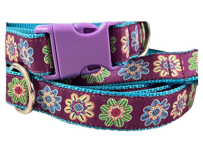 Purple Floral Dog Collar