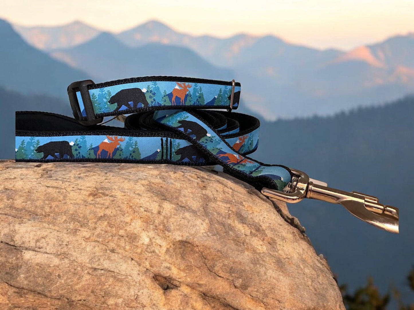 Bear and Moose Forest Friends Dog Collar/Mountain Collars