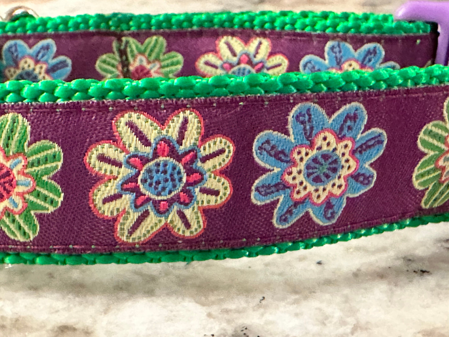 Purple Floral Dog Collar
