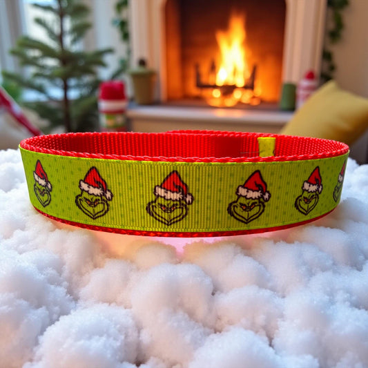 He's a Mean One, Mr Grinch Christmas Dog Collar/He's a Mean One - Dog Collars - Winni&Me Woofwear