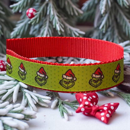 He's a Mean One, Mr Grinch Christmas Dog Collar/He's a Mean One - Dog Collars - Winni&Me Woofwear