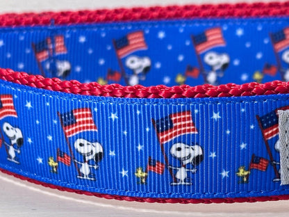 White Beagle with American Flag - Winni&Me Woofwear