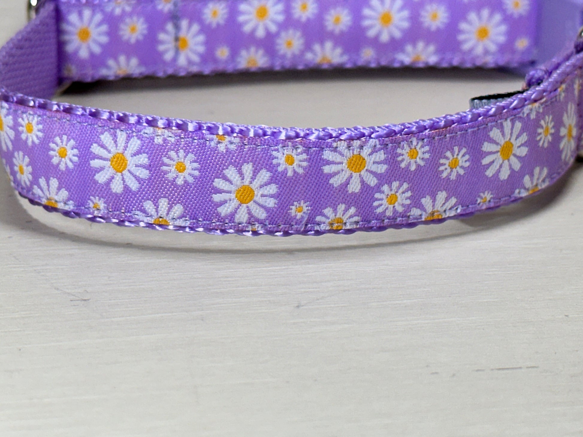 Wide Daisy Dog Collar/1.5 inch Width - Winni&Me Woofwear