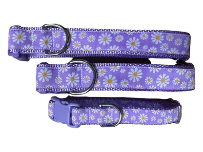 Wide Daisy Dog Collar/1.5 inch Width - Winni&Me Woofwear