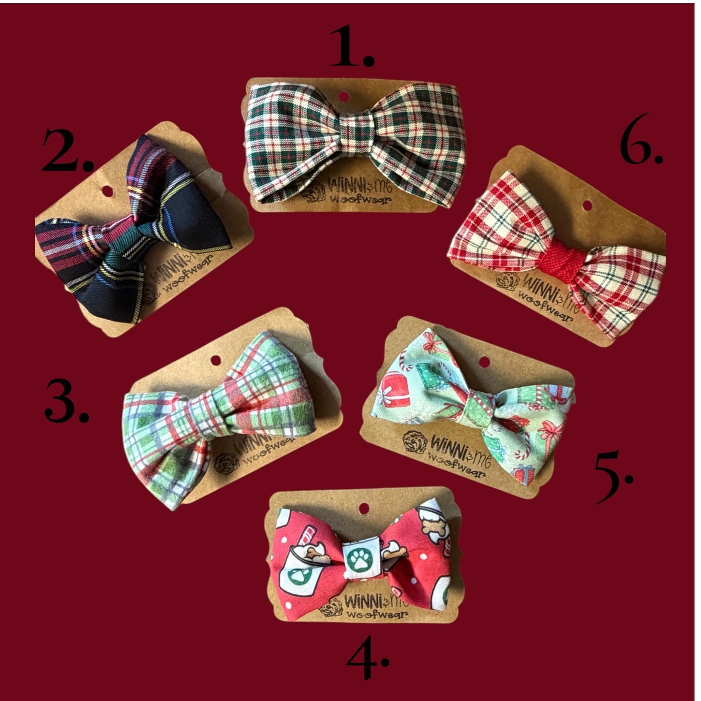 Christmas Bow Ties/Dog Collar Bow Tie - Winni&Me Woofwear