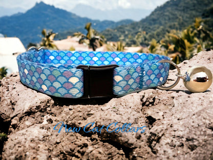 Mermaid Scale Breakaway Cat Collar with Bell - Cat Collar - Winni&Me Woofwear