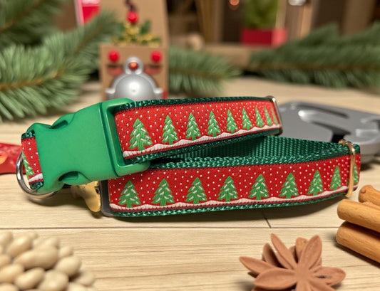 Snowy Pines Dog Collar/Holiday Collar - Winni&Me Woofwear