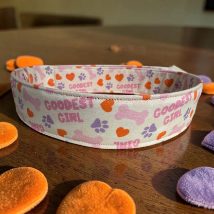 The Goodest Girl 100% Cotton Dog Collar - Dog Collars - Winni&Me Woofwear