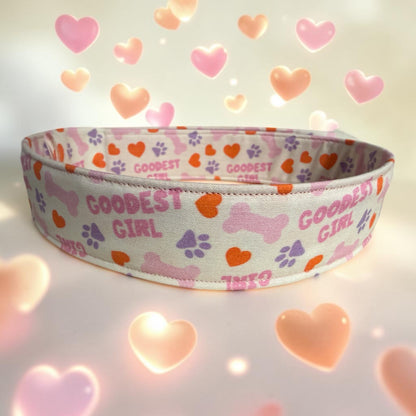 The Goodest Girl 100% Cotton Dog Collar - Dog Collars - Winni&Me Woofwear