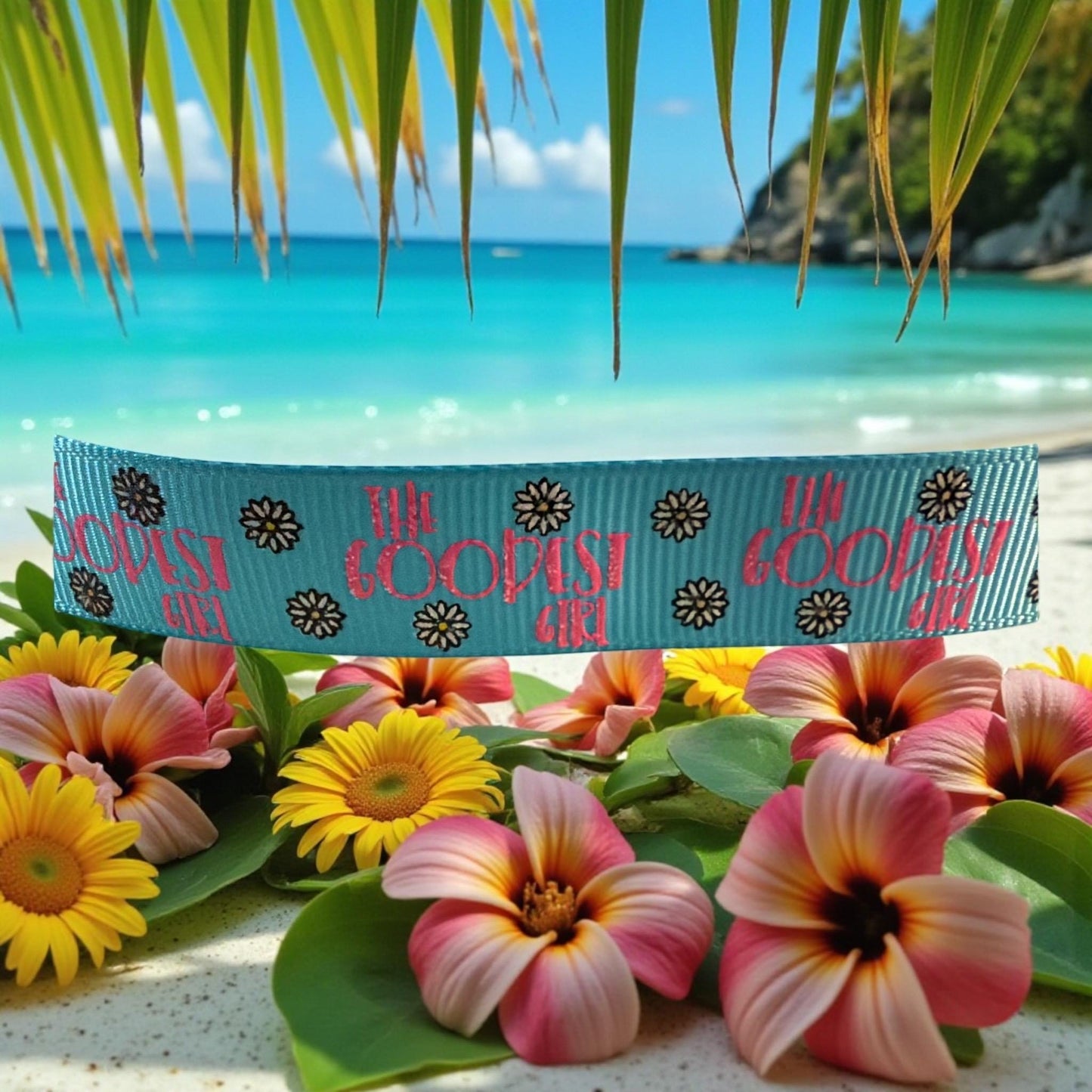 The Goodest Girl Dog Collar, Handmade Ribbon Collar - Dog Collars - Winni&Me Woofwear