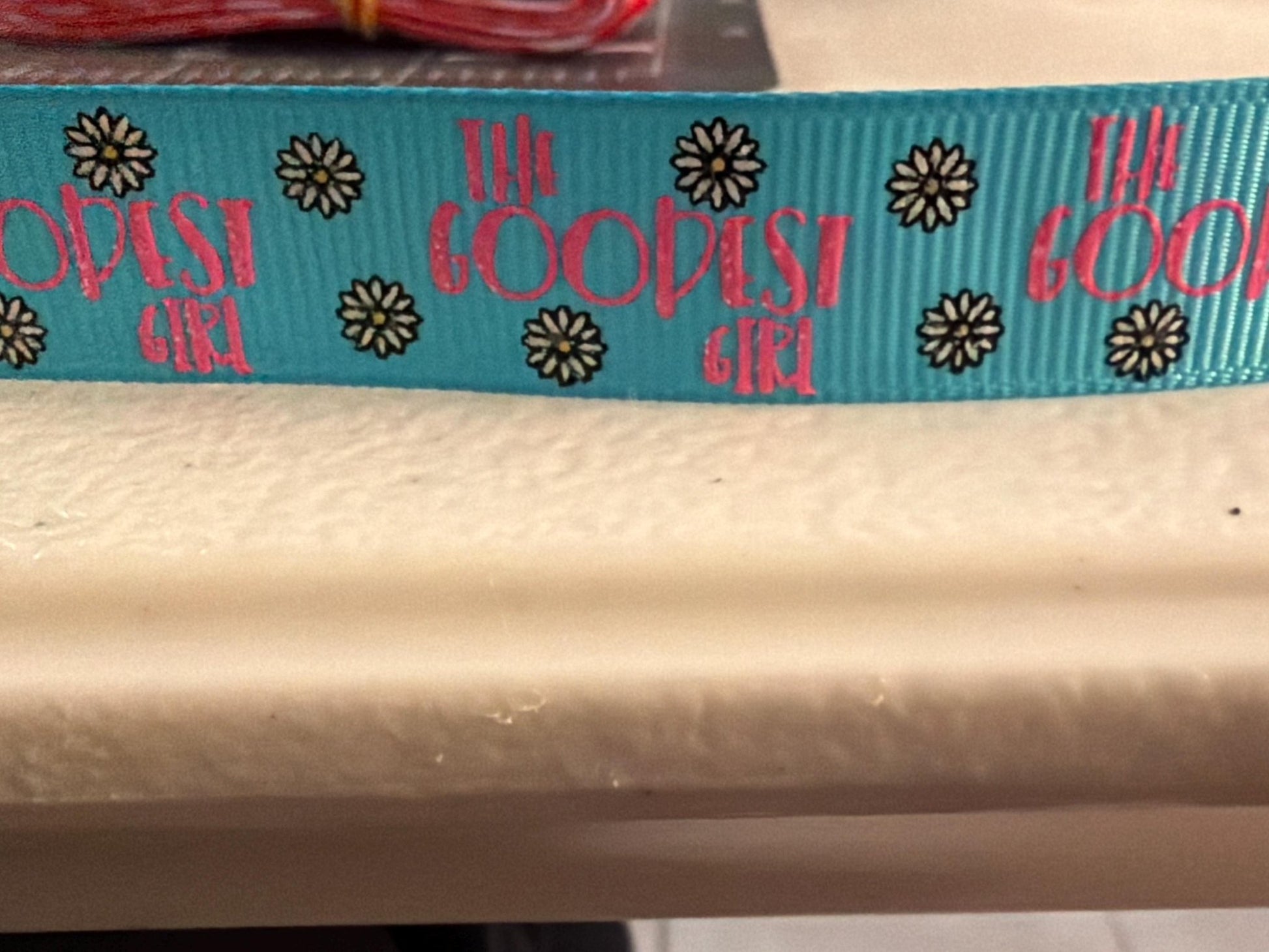 The Goodest Girl Dog Collar, Handmade Ribbon Collar - Dog Collars - Winni&Me Woofwear