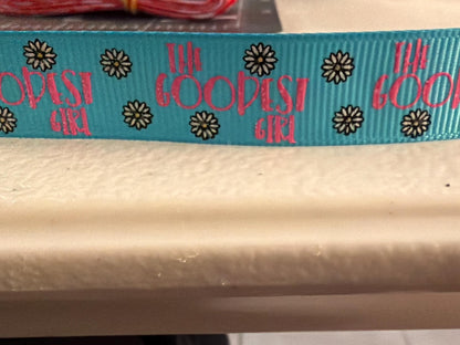 The Goodest Girl Dog Collar, Handmade Ribbon Collar - Dog Collars - Winni&Me Woofwear