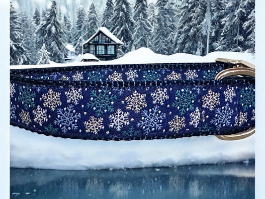 Wide Winter Wonderland Dog Collar - Dog Collars - Winni&Me Woofwear